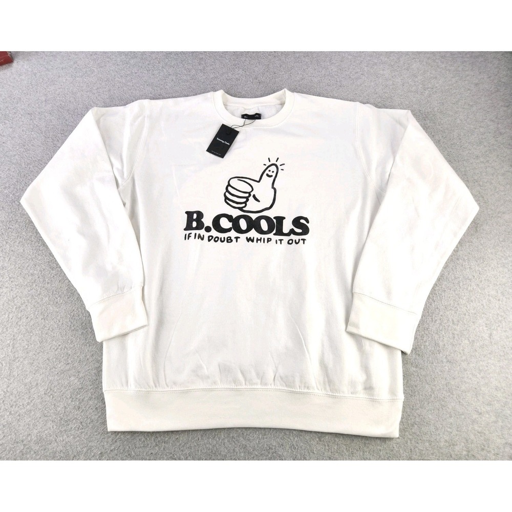 B COOLS Barney If In Doubt Whip It Out Pullover Sweatshirt Novelty Funny Size XL